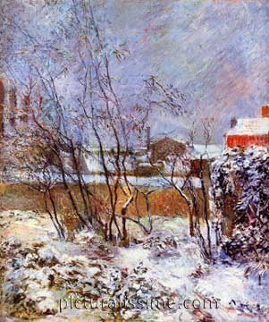 Paul Gauguin "Garden in Snow" Giclee Print 12x16: Artist: Paul Gauguin Completion Date: 1879 Place of Creation: Paris, France Style: Impressionism Period: Early works Genre: landscape. size 12x16.
