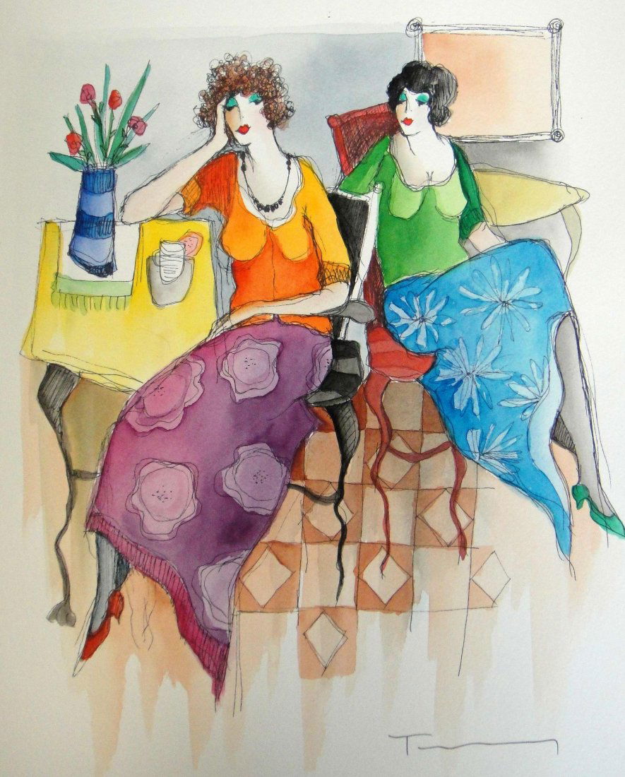 Itzchak Tarkay "Dreaming in the afternoon" Watercolor: Itzchak Tarkay "Dreaming in the afternoon" Original Watercolor Signed with Certificate of Authenticity. Edition Number: N/A Edition Size: N/A Paper Size: Approximate 15.75" x 13" Medium: Watercolor on