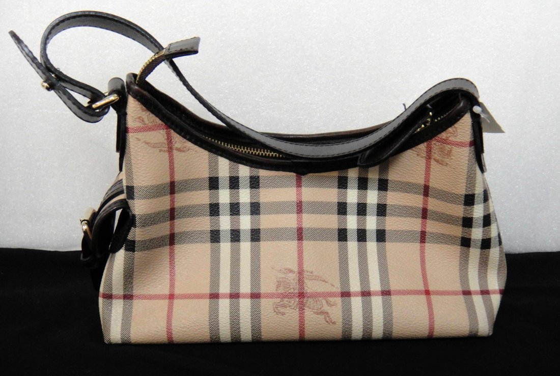 Authentic Burberry Canvas/Leather Ladies Handbag: 100% Genuine Burberry Handbag- Made in Italy.