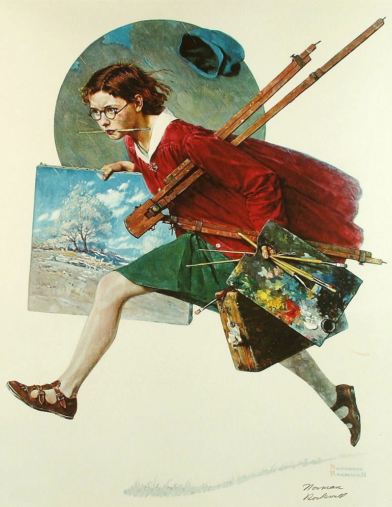 Norman Rockwell Offset Lithograph Wet Paint: Wet Paint Type : Offset Lithograph Artist : Norman Rockwell. edition size: 1000 pieces were printed. Comes with a certificate of authenticity. Comes unframed. In mint condition! size 22 x 16 in.