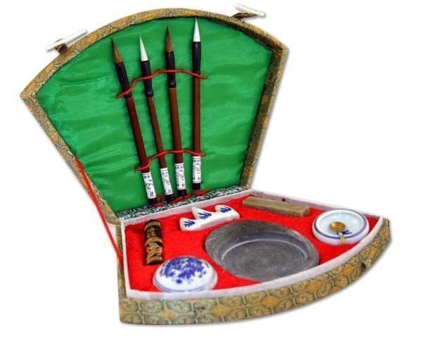 Chinese calligraphy brush pen ink Inkstone tool bo: Chinese calligraphy brush pen ink Inkstone tool box set w60