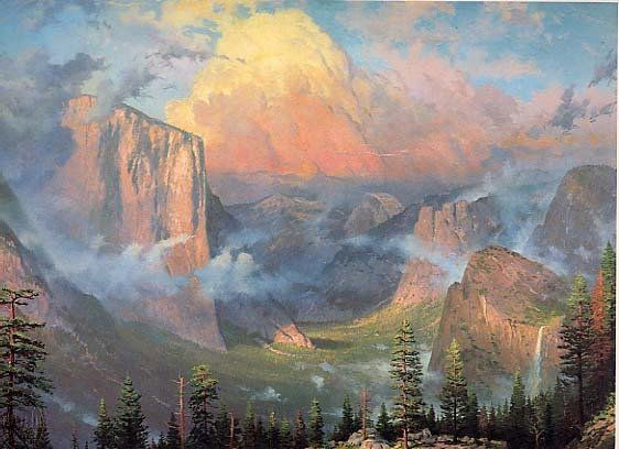 Yosemite Artist's Point by Thomas Kinkade Signed: Thomas Kinkade is considered one of the most popular artists in America today. Roughly 10 million of his paintings and prints have been purchased by his many admirers. Kinkade collectors anxiously awa