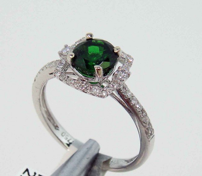 1.12ct RARE Tsavorite & 0.24ct Diamond 18KT Gold Ri: Please review the attached gemologist report for further relevant information.