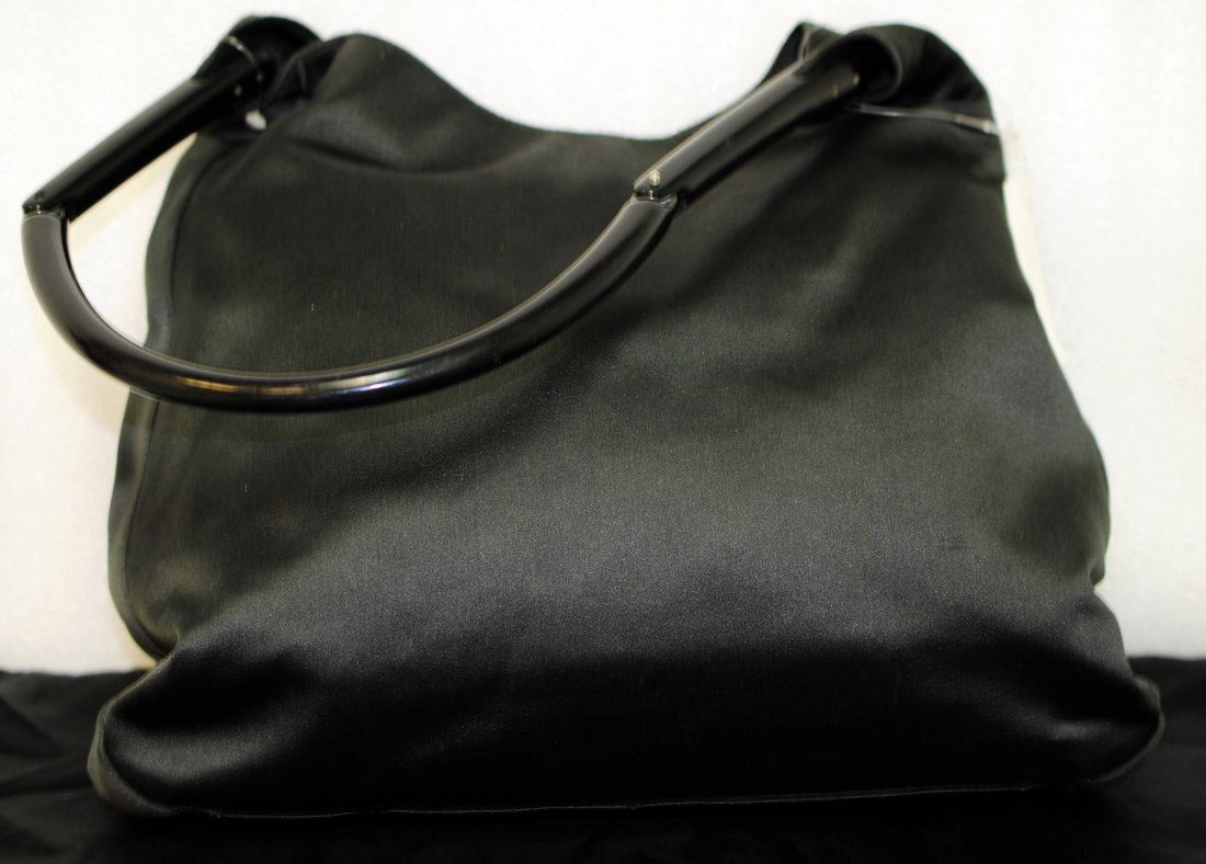 Authentic Prada Milano Black Satin Hard Handle Bag: 100% Authentic Prada Milano Black Satin Hard Handle Hand Bag. Made in Italy.