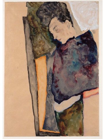 Egon Schiele - Die schlafende Mutter des Künstler: Artist rnEgon Schiele (1890–1918) rnTitle rnDeutsch: Die schlafende Mutter des KünstlersrnDate 1911rnMedium lithograph.rnDeutsch: Bleistift, Aquarell, Deckweiß auf braunem PackpapierrnDimensions 1