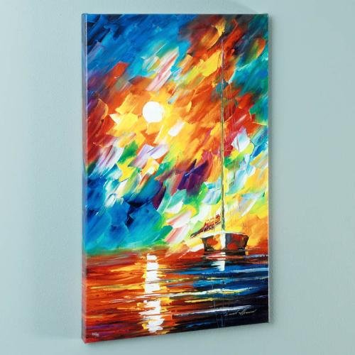 Afremov "Rainbow Sky"Giclee on Canvas.: "Rainbow Sky" LIMITED EDITION Giclee on Canvas by Leonid Afremov, Numbered and Signed with Certificate of Authenticity! LIMITED EDITION 401/995 IN. Measures approx. 16" x 27.5" (image).