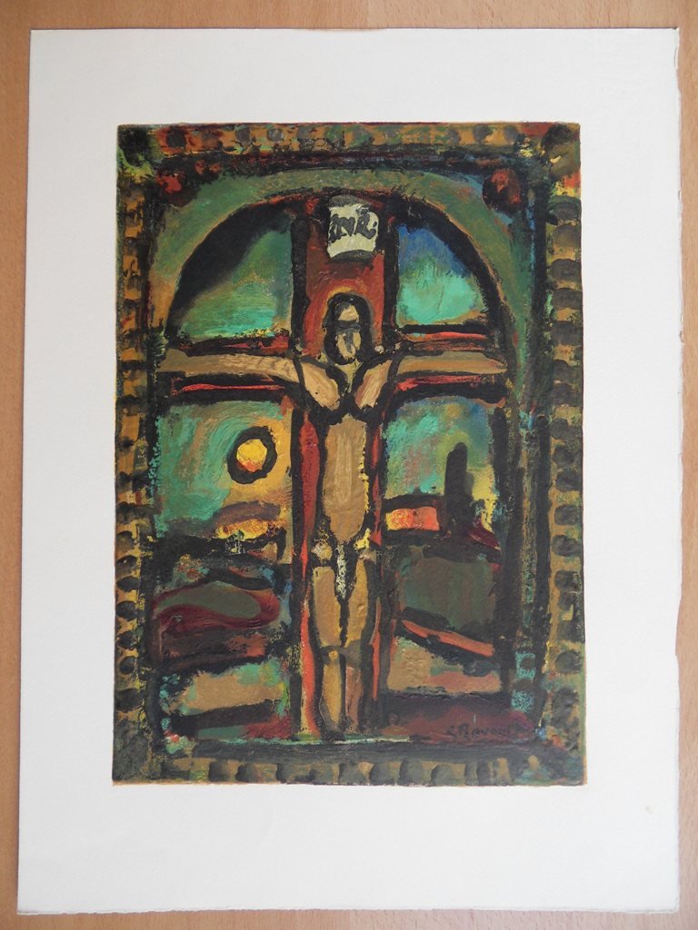GEORGES ROUAULT : "Miserere" - original SIGNED WOO: Georges ROUAULT *** Signed woodcut *** TITLE : Miserere MEDIUM : Woodcut SIGNATURE : Plate signed LIMITED : 200 copies for the Portfolio "Les peintres mes amis", published by Les Heures Claires, Paris