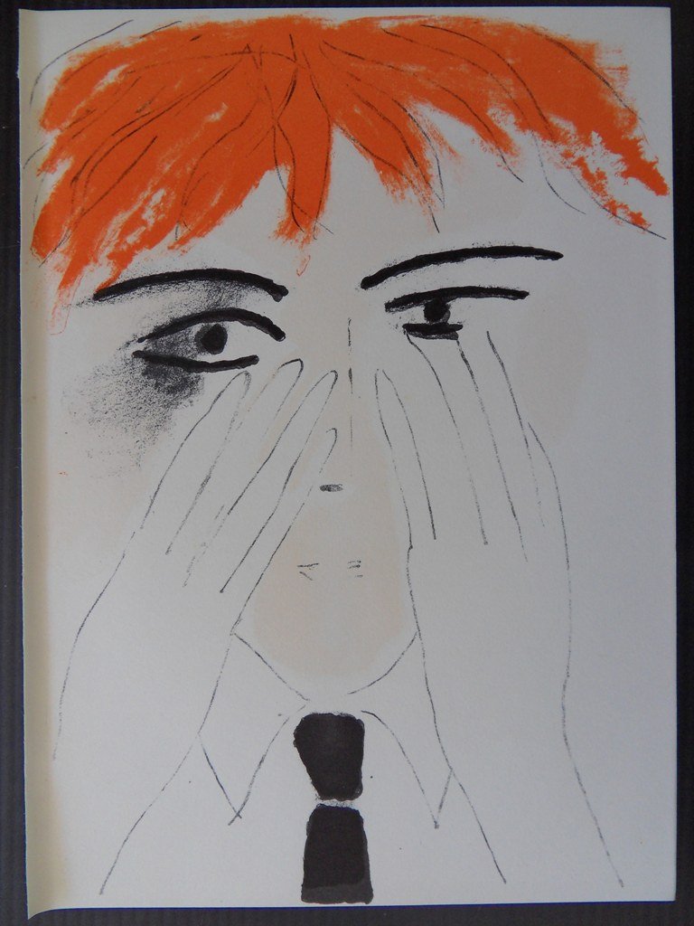 BRASILIER Andre : "The red hair girl" - ORIGINAL: Andre BRASILIER *** Stone lithograph *** TITLE : The red hair girl MEDIUM : Stone lithograph PRINTER : Atelier Mourlot SIZE : 6 x 9" PAPER : Arches Vellum CONDITION : Excellent