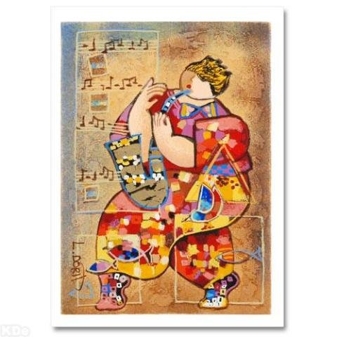 Dorit Levi! "Solo Saxophone" Hand-Signed.: Dorit Levi! "Solo Saxophone" LIMITED EDITION Serigraph! HC Numbered and Hand-Signed with Certificate of Authenticity! SIZE 8 X 5 INCHES.with COA.