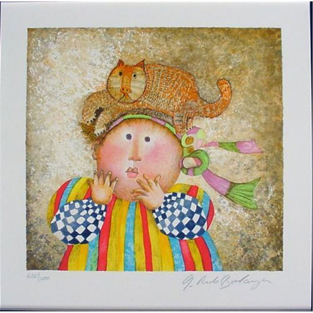 Boulanger's "Premiers Compagnons" Signed Serigraph: The title of this piece is "Premiers Compagnons" and measures: Image 9"x9.43" Paper 12"x12". COMES WITH COA.