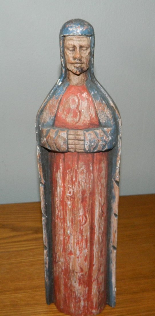 Antique Monk Priest Statue Primitive old Ceramic R: Antique Monk Priest Statue Primitive old Ceramic Roman . What a FIND! This is one of the neatest things I have ever found! It is what I think to be a small statue of a monk, priest, wise man. I am not