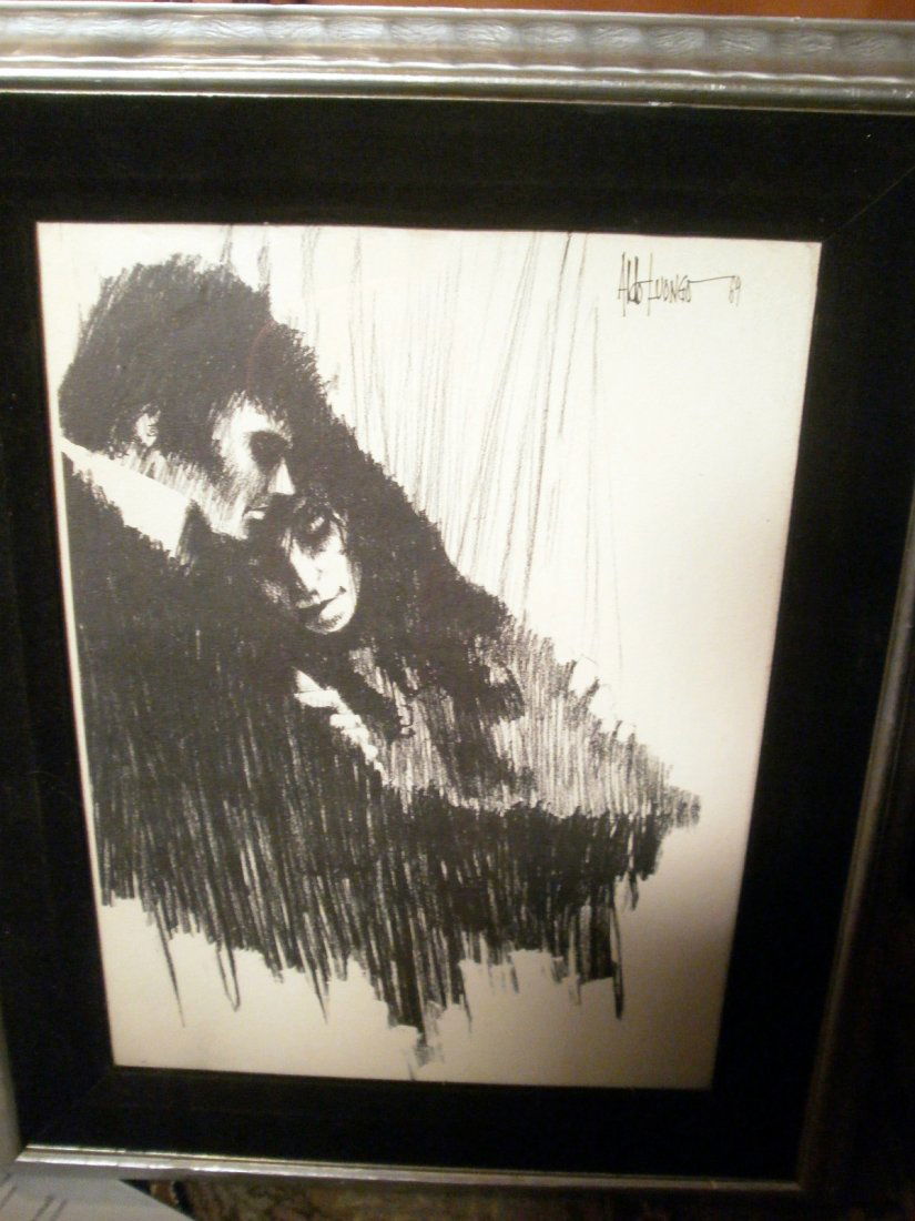 1969 Aldo Luongo Charcoal serigraph Original frame: Details: For your consideration today is a vintage dated 1969, in it's original frame Aldo Luongo Charcoal Serigraph from, "The Lovers," series. Condition: Vintage excellent condition. Measurements: T