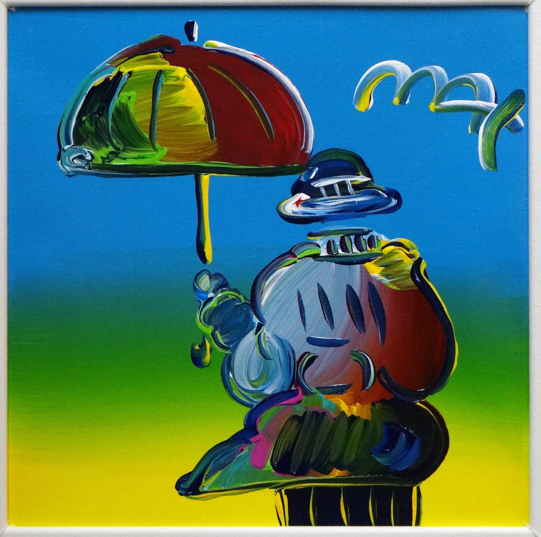Peter Max "Umbrella Man" Original acrylic on Canvas - Aug 05, 2012