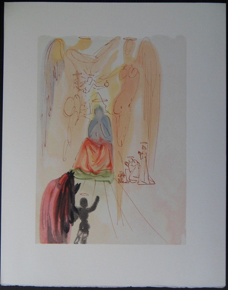 VERTES Marcel : "Les animaux" - LITHOGRAPHIE SIGN: SALVADOR DALI : "Christ & Vierge" - BOIS GRAVE ORIGINAL #DIVINE COMEDIE - DANTE TITRE : Paradis XXIII : Le triomphe du Christ et de la Vierge TECHNIQUE : Bois gravé DIMENSIONS : 26 x 33cm PAPIER : V�