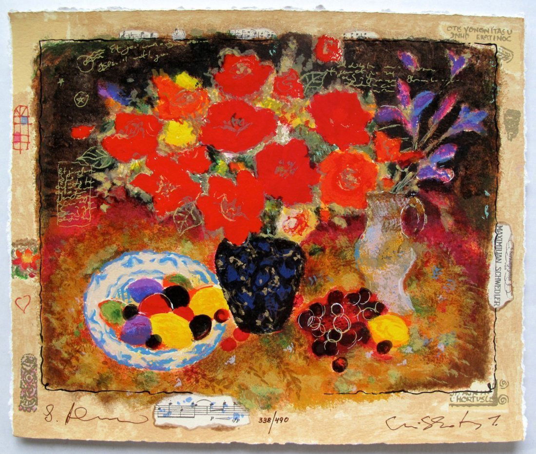 Alexander Wissotzky "SPRING GARLAND " Signed Ser: Alexander Wissotzky SPRING GARLAND Hand Signed Serigraph ARTIST: Alexander Wissotzky TITLE: Today's Privilege MEDIUM: serigraph on paper IMAGE SIZE: 11.75 x 9.75 in.with COA.