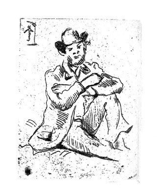 Cezanne "Self Portrait w/ William Hanging" Engrav: Cezanne 1839-1906. "Self Portrait with William Hanging" 5¾" x 4½".ENGRAVING.COMES WITH COA.