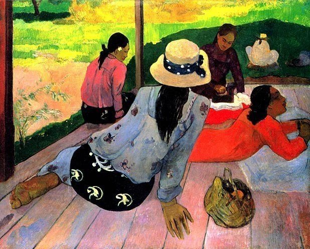 Paul Gauguin "Afternoon Quiet Hour" Giclee on Pap: Eugène Henri Paul Gauguin (7 June 1848 – 8 May 1903) was a leading Post-Impressionist artist, sculptor printmaker, ceramist and writer.SIZE 12 X 14 IN. Comes with a certificate of authenticity.