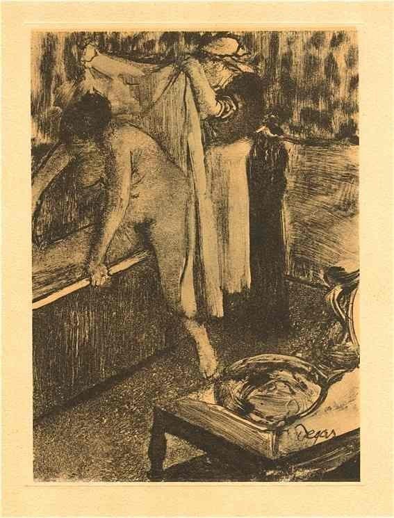 Edgar Degas "La Sortie Du Bain" Limited Ed Lithogr: EDGAR DEGAS "LA SORTIE DU BAIN" MEDIUM:Lithograph. TITLE LA SORTIE DU BAIN. SIZE 9 X 12 IN.Comes with a certificate of authenticity. Comes unframed. In mint condition