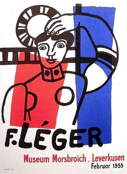 AF 1955 - Musée Morsbroich ''Leger''.: AF 1955 - Musée Morsbroich Artist: Fernand Leger (1881-1955) Edition: Mourlot Mini Poster Medium: Lithograph Mounted Size: 9.5 X 12 IN. Signed with Certificate of Authenticity!