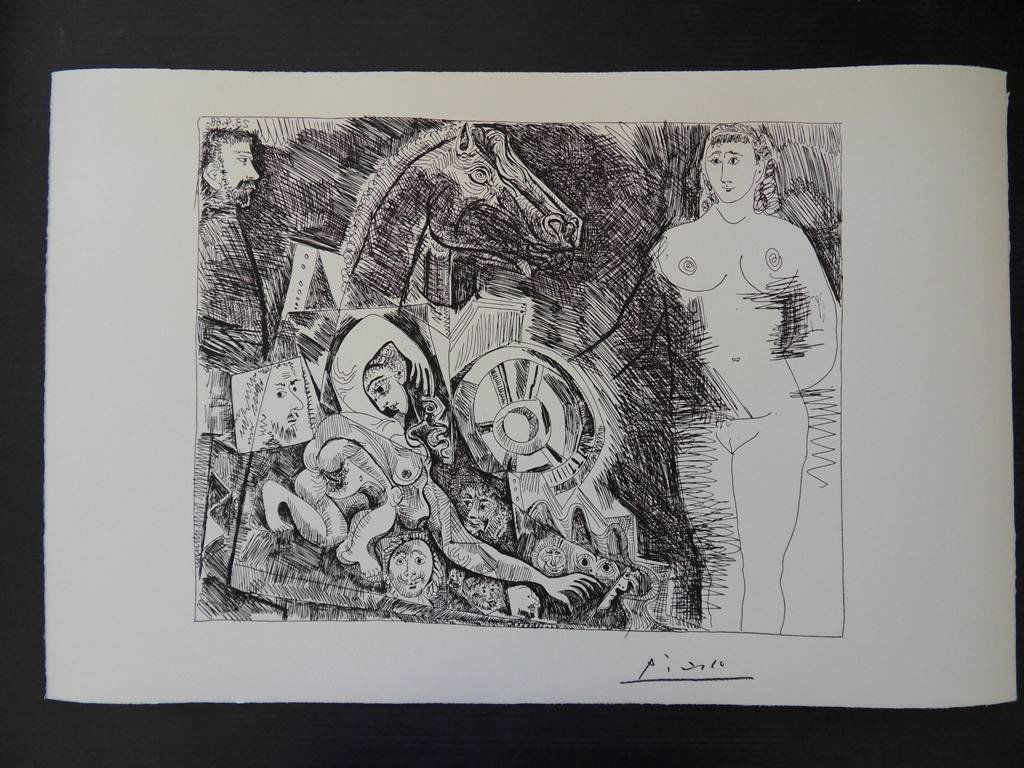 PICASSO - LITHOGRAPH on ARCHES PAPER SIGNED: Pablo PICASSO *** Plate signed erotic lithograph *** Title : 347 Gravures Edition : Limited edition - only 150 copies Paper : Arches Vellum Size : 12,5 x 19" Signature : Plate signed and dated