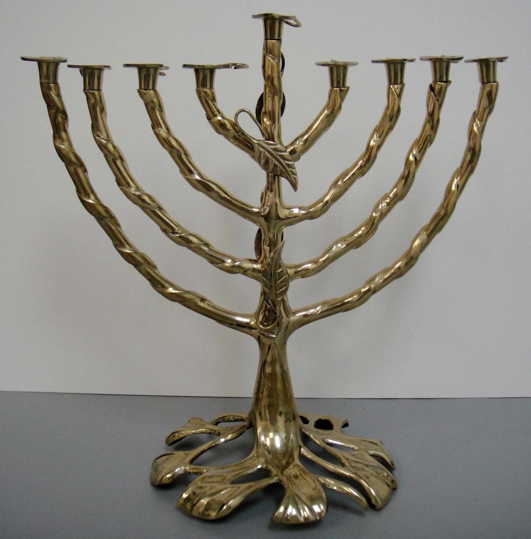 Vintage 1940s Bronze Menorah Hanukkah 10 x 12: Vintage 1940s Bronze Menorah Hanukkah 10 x 12