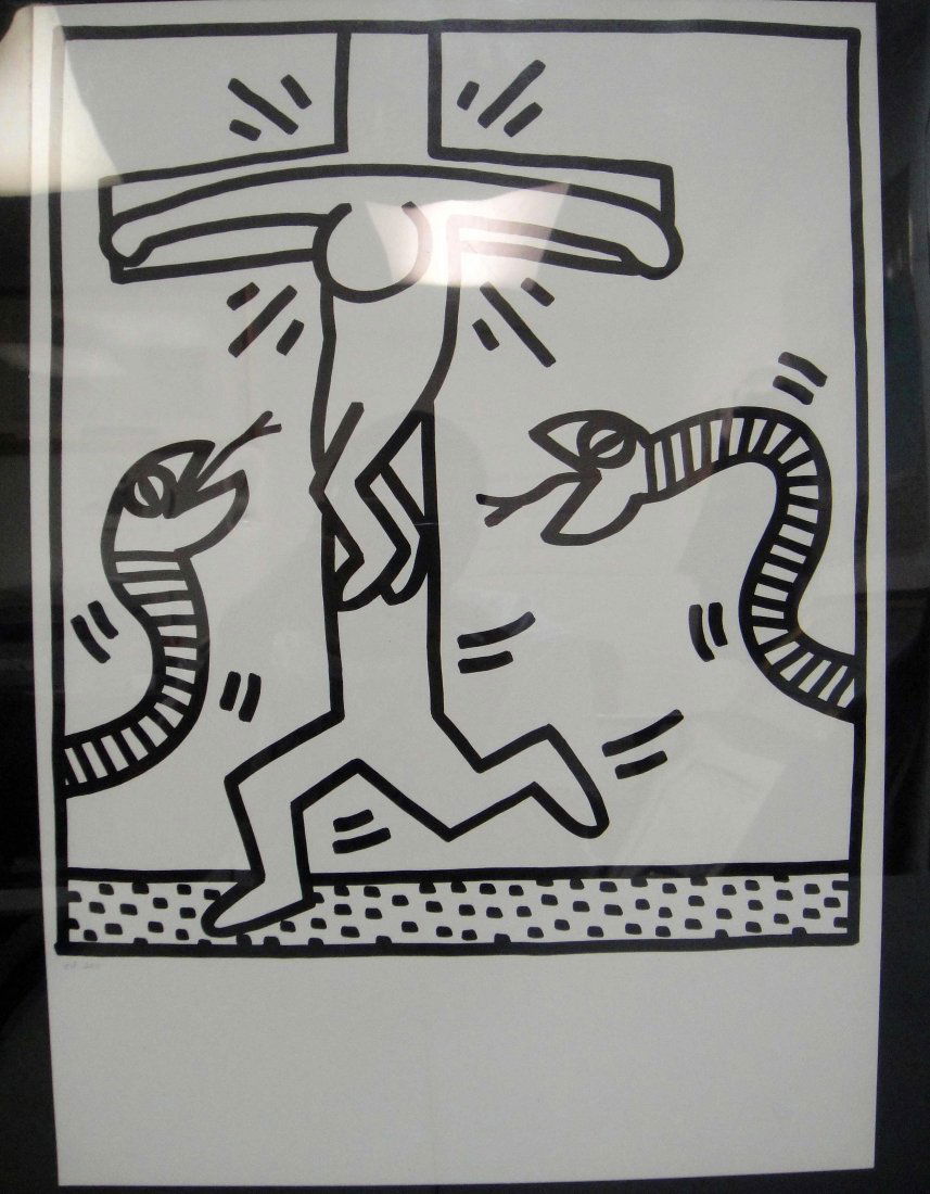 Keith Haring - Untitled 1983 Lithograph on Paper: Keith Haring - Untitled 1983 Lithograph on Paper - 18 1/2 x 13. Comes with Certificate of Authenticity