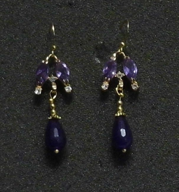 Deco Natural Amethyst gemstones vintage antique: Elegant Stunning Earrings with Natural Dark African Amethyst gemstones Art Deco era Our items are genuine Art Deco, Victorian and Art Nouveau pieces purchased from different limited estate collections
