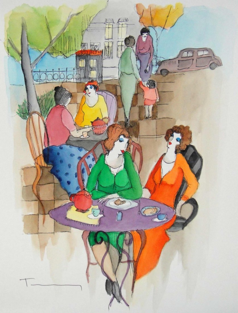 Itzchak Tarkay "Untitled" Watercolor Hand Signed: Itzchak Tarkay "Untitled" Watercolor Signed with Certificate of Authenticity. Edition Number: N/A Edition Size: N/A Paper Size: Approximate 15.75" x 13" Medium: Watercolor on Paper