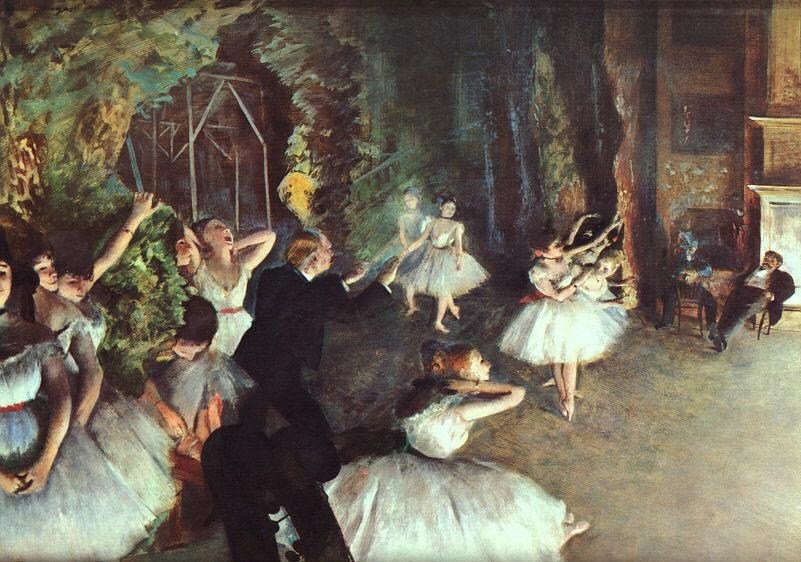 Edgar Degas ""Rehearsal on the Stage""Giclee.: Giclee Print . Comes with a certificate of authenticity. Comes unframed. In mint condition. Size: 14 x 11 in.