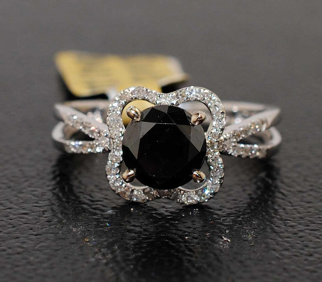 2.06ct Black & White Diamond 18KT White Gold Ring: Please review the attached gemologist report for further relevant information