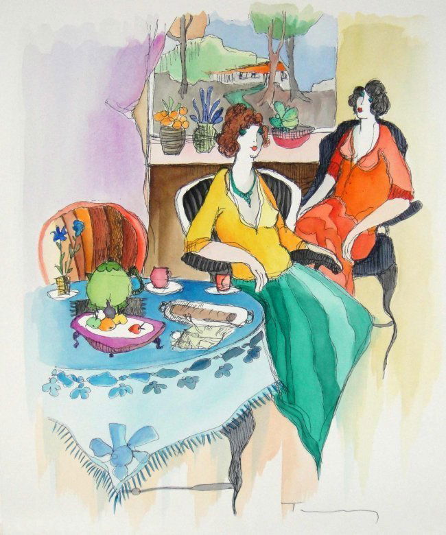 Itzchak Tarkay "Untitled" Watercolor Hand Signed: Itzchak Tarkay "Untitled" Watercolor Signed with Certificate of Authenticity. Edition Number: N/A Edition Size: N/A Paper Size: Approximate 15.75" x 13" Medium: Watercolor on Paper