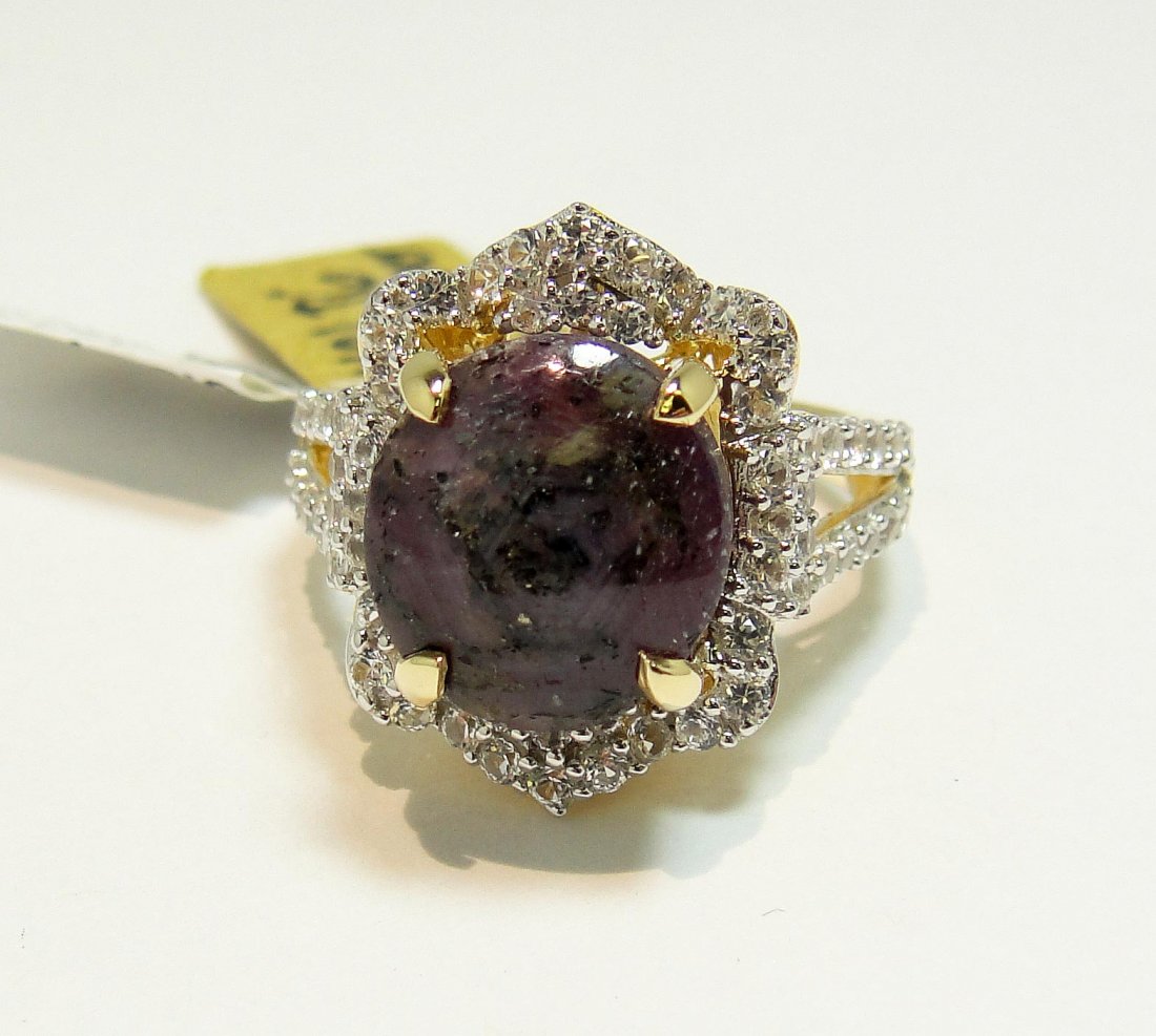 10.72ct Ruby & 1.18ct CL Sapp 14KT Plated Sterling Ring: Please review the attached gemologist report for further relevant Information.