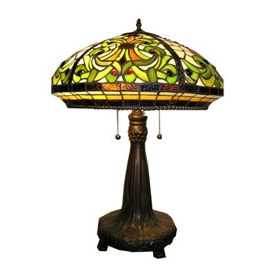 Tiffany 2 Light Style Classic Table Lamp.14in.: This Tiffany Style Classic Table Lamp will brighten your decor and is sure to dress up any room in your home or office.rnHandcrafted using the same techniques that were developed by Louis Comfort Tiff