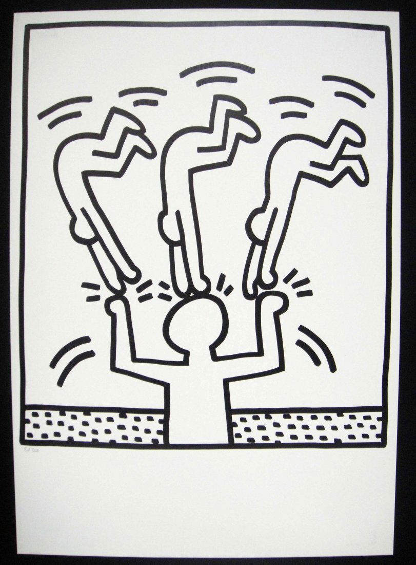 Keith Haring "Untitled, 1983" Limited Ed. Lithogra: Keith Haring "Untitled, 1983" Limited Ed. Lithograph - Size: 18.5" x 13". Certificated of Authenticity included.