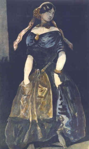 La Grisette by Constantin Guys . Lithograph.: La Grisette by Constantin Guys. Comes with a certificate of authenticity. Comes unframed. In mint condition..size 15 x 10.5 in.