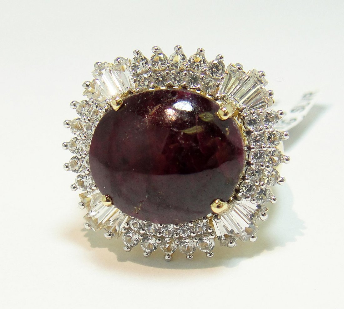 17.00ct Ruby & 2.0ct CL Sapp 14KT Plated Sterling R: Please review the attached gemologist report for further relevant information