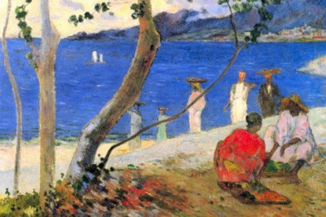 Paul Gauguin Beach Scene .Giclee.: Paul Gauguin Beach Scene .Giclee. Giclee on Paper size 14 x 11 in. with COA.