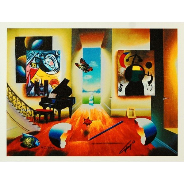 Ferjo Limited Edition Giclee on Canvas: "Chagall's: Ferjo Limited Edition Giclee on Canvas: "Chagall's Recital" ARTIST: Ferjo MEDIUM: Giclee on Canvas IMAGE SIZE: 9 x 12 in. EDITION: 129/350. SIGNATURE: Signed in ink, Lower right CONDITION: Excellent