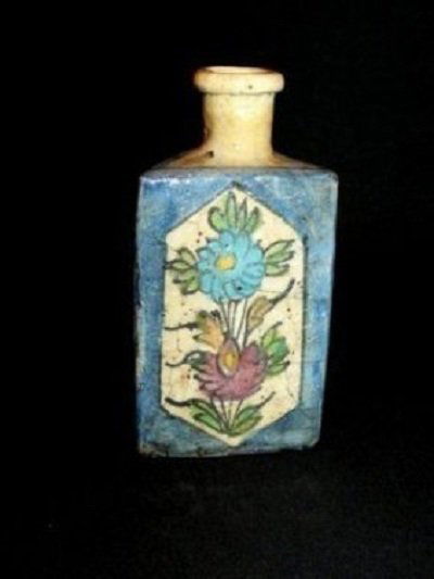 101C Original Antique triangular shaped PERSIAN VASE: PERSIAN VASE rnwhich comes from an small islamic collection of EARLY ISLAMIC items.rnrnI bought it more than 30 years ago, together with several other Persian pieces.rnAll of them are very very old an