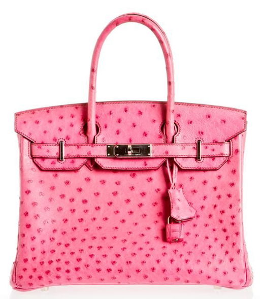 Hermes Fuchsia Pink Ostrich Birkin 35cm Bag