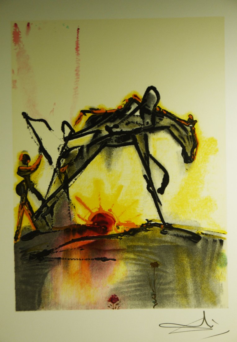 Salvador DALI " Les Chevaux Daliniens" Lithograph: Salvador DALI " Les Chevaux Daliniens" 1983 Lithograph- Sign in the plate paper size 14 x22 Inches and Paper type Velin D'