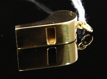 Tiffany & Co. 14K Whistle Charm 60's to 70's: Tiffany & Co. 14K Whistle Charm. (Whistle Works) 60's to 70's Size: 25 cents Quarter Size.w750