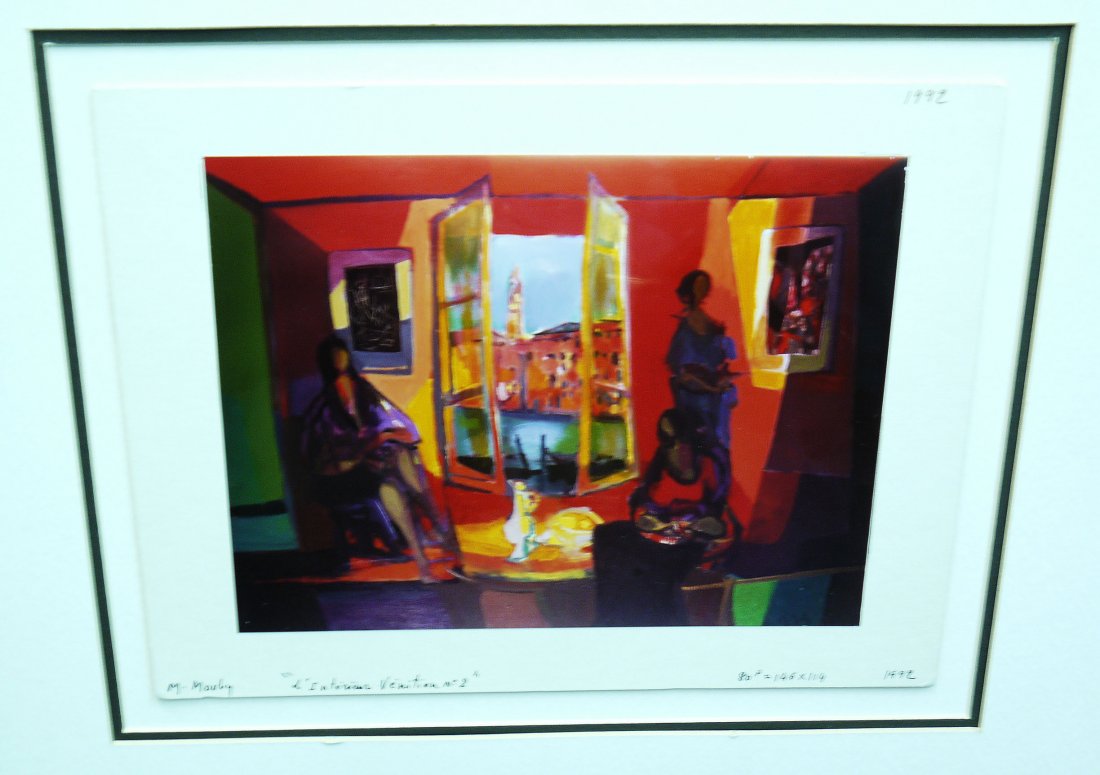 Marcel Mouly "L'Inrerior Venition No 2": Marcel Mouly "L'Inrerior Venition No 2. Medium Size, Color maquette photo used to create limited edition.Hand signed by artist.image size 9X11.5inches. UNFRAMED w650