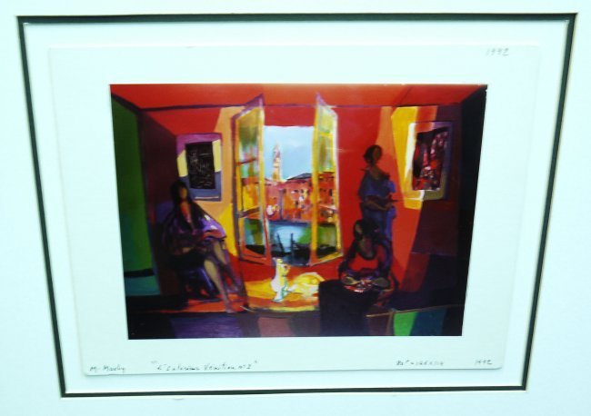 Marcel Mouly "L'Inrerior Venition No 2": Marcel Mouly "L'Inrerior Venition No 2. Medium Size, Color maquette photo used to create limited edition.Hand signed by artist.image size: 9 X 11.5" UNFRAMED W650