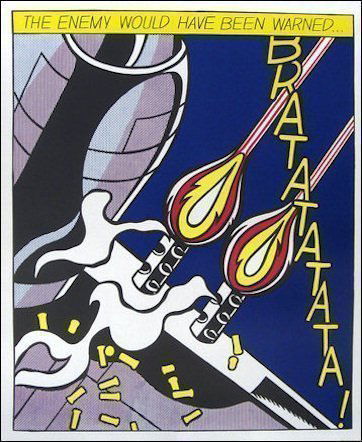 ROY LICHTENSTEIN "As I Opened Fire" Lithographs: Offset lithographs on archival paper, unframed. Identical paper, printing and colors as the first edition.rnSize: 25-1/4" x 20-3/4" each (64.1 x 52.7 cm)Condition: Excellent w450