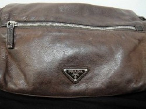 Authentic Prada Milano Distressed Brown Handbag - 3