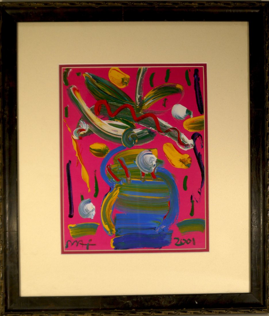 Peter Max "Untitled" (Framed): Peter Max "Untitled" Offset Lithograph Size: 9 x 11.5" Frame: 16.25 x 18.75" W225
