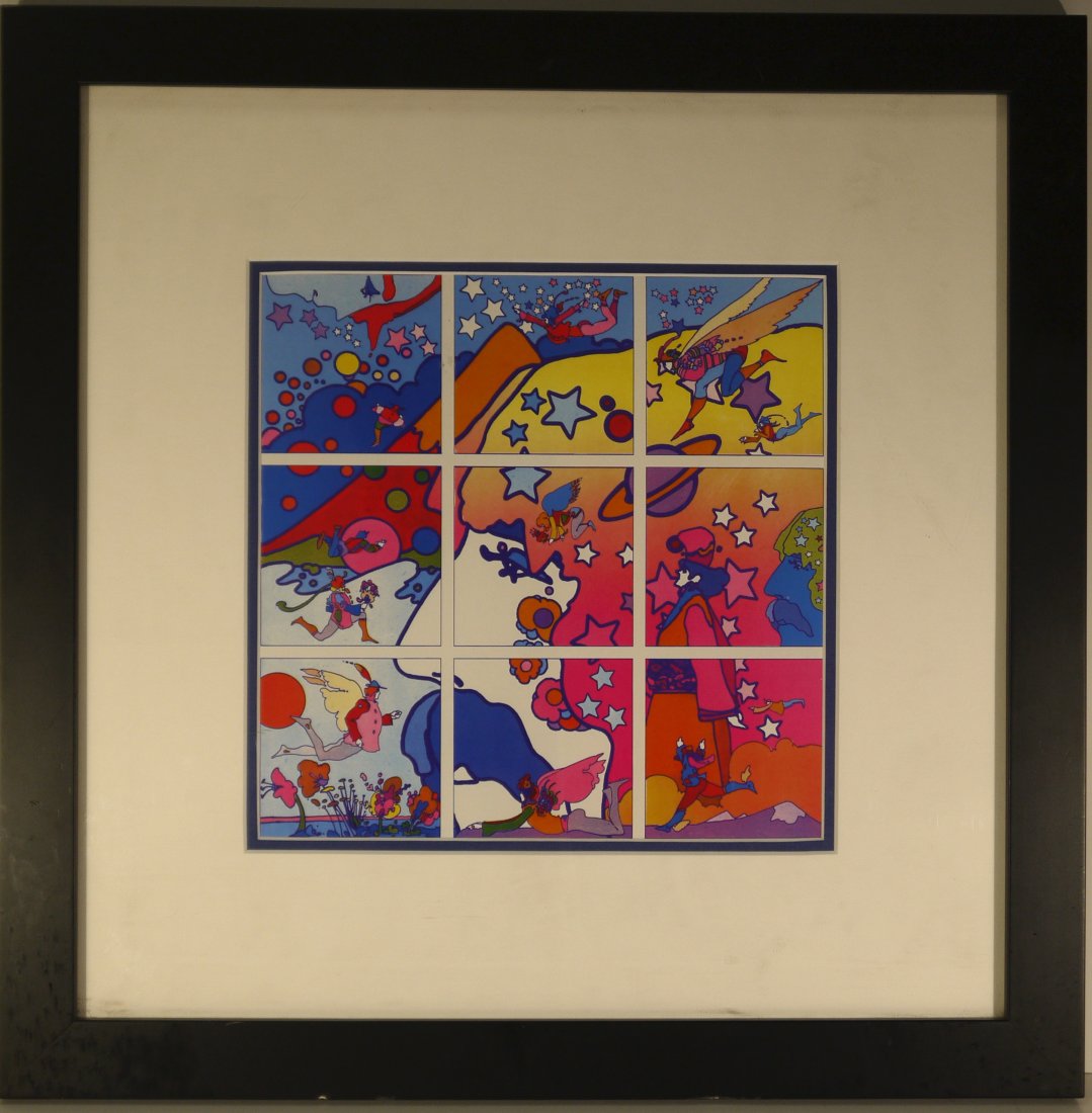 Peter Max "Untitled" Offset Lithograph: Peter Max "Untitled" Offset Lithograph image size: 9" x 9" frame size: 17" x 17" W225