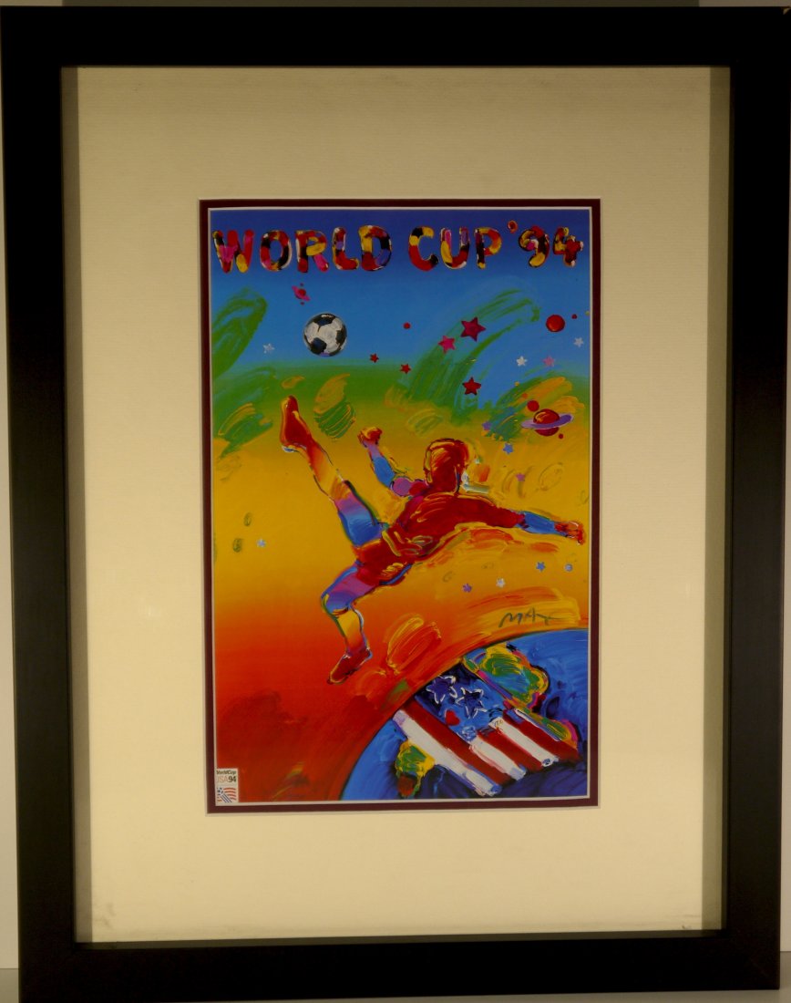 Peter Max "World Cup '94" (Framed): Peter Max "World Cup '94" Offset Lithograph Size:7.25 x 11.25" Frame: 14 x 18" W225