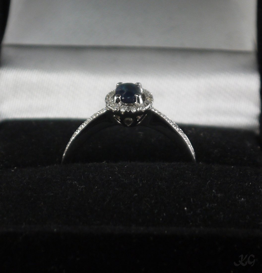 14kt White Gold 0.45ct Alexandrite 0.20ct Diamond Ring: Please review the attached gemologist report for further relevant information W444